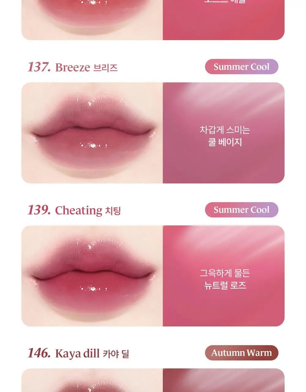 [NEW50컬러] 라카 프루티 글램 틴트 미니 1.9g 50종 상세페이지 4